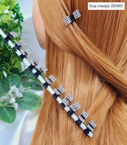 Крабик маленький, в камешках, 1.5 см, металл, черный цвет, 12 шт/уп. 215490 фото 1