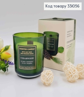 Аромасвечка СОЕВА, деревьев. фитиль, СEDARWOOD (wet moss/lemongrass/tee tree/bergamot), 150г/40год. 331056 фото