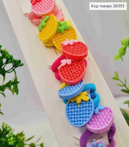 Набір резинок (20шт), ПОЛУНИЧКА, Яскраві кольори, резинка 3,5см, фігурки 3*3см 261353 фото 1