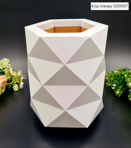 Коробка багатогранна, Перламутрового Білого кольору, 18*15см 520007 фото 1