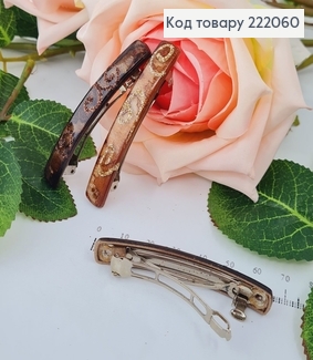 Заколка автомат коричневая блеск 6,5 см 222060 фото