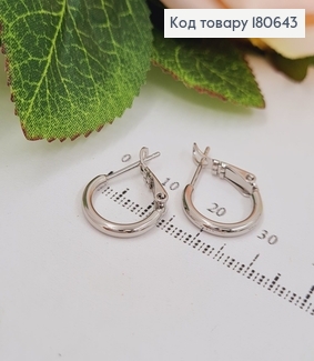 Сережки родированые кольца 2см, Хuping 180643 фото