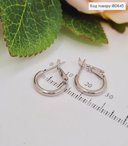 Сережки родированые кольца 2см, Хuping 180643 фото 1