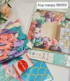 Набір повітряних куль "Фотозона "МОРСЬКА",97шт(в т.ч. 5 фольгованих (31" та 21")+2 стрічки 580501 фото