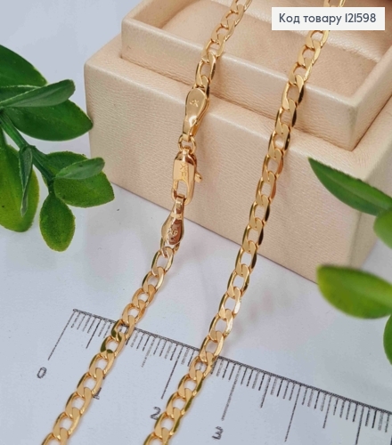 Цепочка Панцирное плетение, ширина 3,5мм, длина 50см, Xuping 18K 121598 фото 1