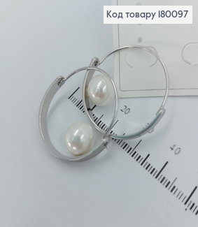 Серьги  Кольца с бусинкой медицинское золото Xuping 180097 фото