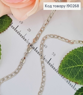 Цепочка родированная, панцирное плоское плетение 55см Xuping  190268 фото