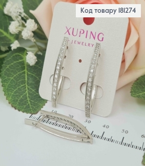 Сережки родовані, стріли в камінцях, 3,5см, англ. заст. Xuping  181274 фото