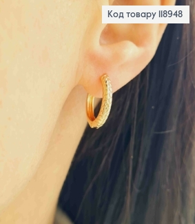 Серьги кольца Фактурные, диаметр 1,6см, Xuping 18К 118948 фото