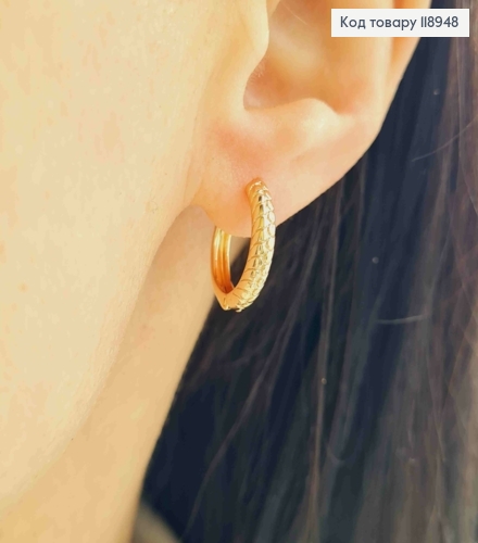 Серьги кольца Фактурные, диаметр 1,6см, Xuping 18К 118948 фото 1
