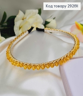 Обруч металл с янтарными  камінями 6мм по всей длине  292191 фото