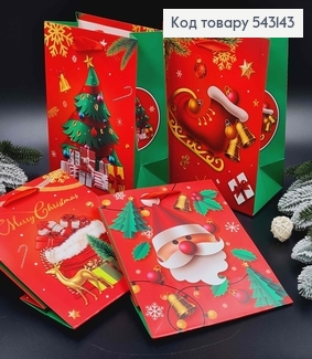 Пакет бумажный, "С Сантой" в ассорт.18*23*10см 543143 фото