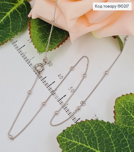 Цепочка якорное плетение 1мм с шариками 2мм, длина 50см, Xuping 190217 фото 1