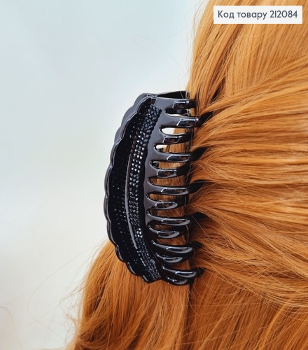 Краб пластик гребень черный 9 см с камешками 212084 фото 1