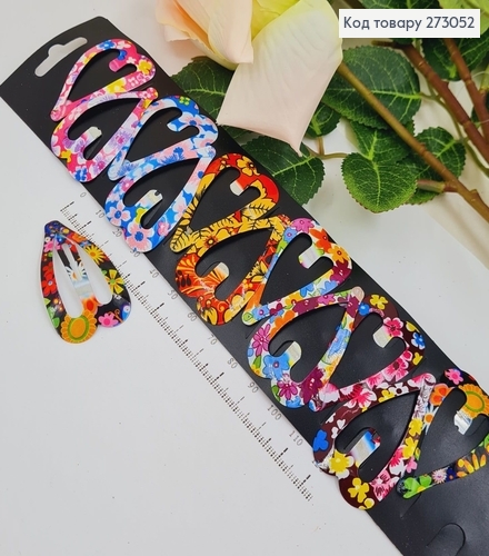 Заколка тік так сердечком кольоровий  в асорт. 12шт/уп. 273052 фото 1