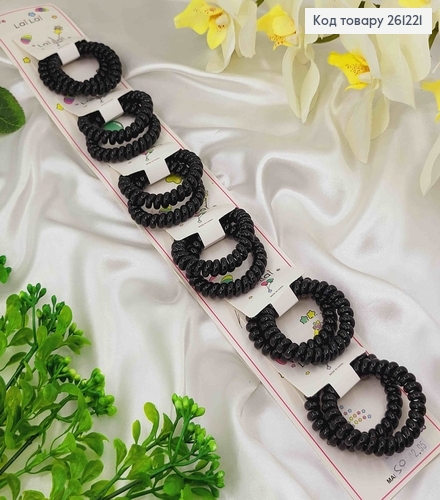 Набор детских резинок, пружинок, черных глянцевых, диам. 5см, 12шт/уп. 261221 фото 1