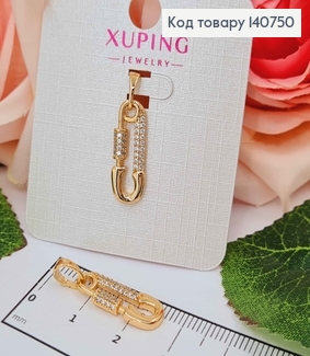 Кулон, "Шпилька" з камінням, 2 см, Xuping 18K 140750 фото