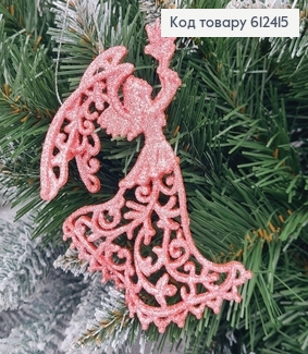 Новогодняя фигура Блеск Ангел с голубем РОЗОВАЯ, 12*7см, Украина 612415 фото