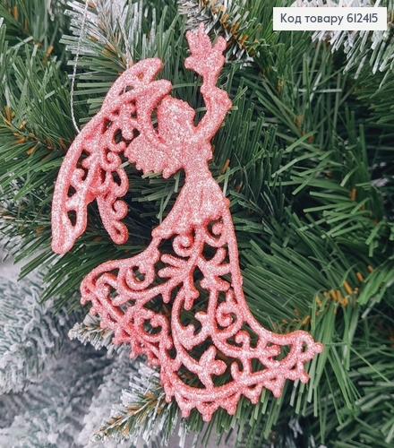 Новогодняя фигура Блеск Ангел с голубем РОЗОВАЯ, 12*7см, Украина 612415 фото 1