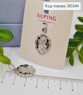 Иконка-Ладанка родованная "Божья Матерь с Иисусиком", 2,1*1,5см, Xuping 210244 фото