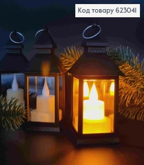 Декоративний LED ліхтарик 13см з ефектом горіння свічки теплого кольору, ЧОРНОГО кольору 623041 фото