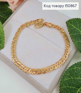 Браслет двойное ромбовое плетение, шир.5мм, дл.19см, Xuping 18К 150867 фото