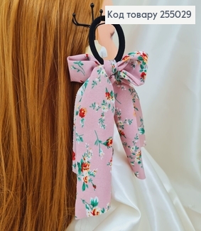 Резинка 5см, Твилли Бант 9*15см, Цветы, (ручная работа, Украина) 255029 фото