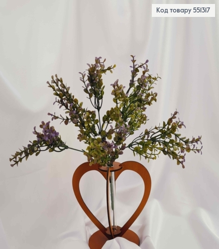 Искусственная композиция Самшит, ЗЕЛЕНО-ФИОЛЕТОВЫЙ, 7 веточек, высота 33см 551317 фото 1