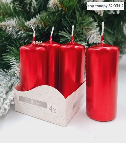 Набор свечей КРАСНЫХ BISPOL 4 шт, 40/80мм, 9 год. горения 321034-2 фото 1