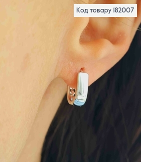 Сережки родовані кільця "Овальні", ширина 4мм, довжина 1,2см, Xuping 182007 фото