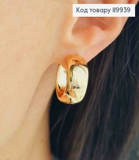 Серьги кольца "Классические", ширина 9мм, диаметр 1,7см, Xuping 18К. 119939 фото