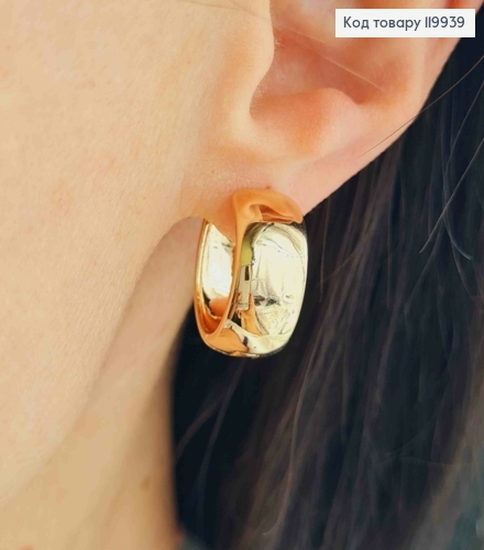 Серьги кольца "Классические", ширина 9мм, диаметр 1,7см, Xuping 18К. 119939 фото 1