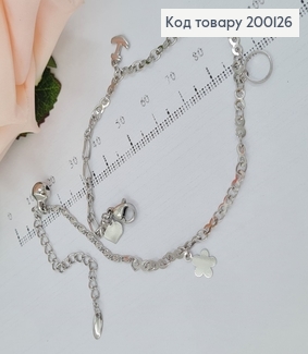 Браслет на ногу родированый Морские мотивы, длина 23+5см, Xuping 200126 фото