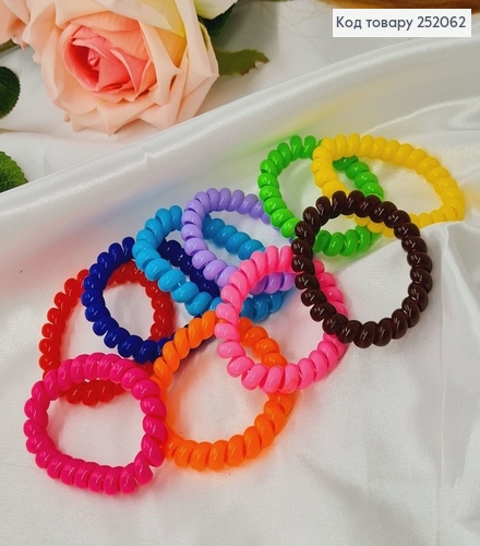Резинка Пружинка 5,5 см Яскрава глянець 25 шт в асорт. 252062 фото 1