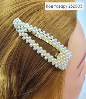 Заколка Тік - так 8*2,5 см з перлинками 232003 фото
