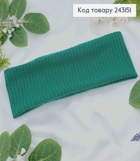 Повязка, мустанг рубчик, ЗЕЛЕНАЯ, 22*7,5см, ручная работа, Украина. 243151 фото