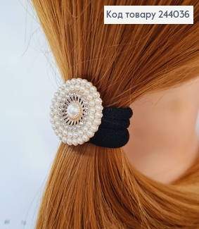 Резинка чорна Брошка сонечко 10 шт / уп ціна за уп. 244036 фото