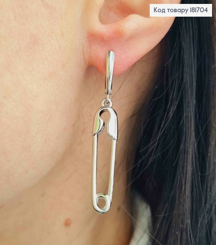 Серьги родованные с подвесной заколкой, 1,5+3,3см, английская застежка, Xuping 181704 фото 3