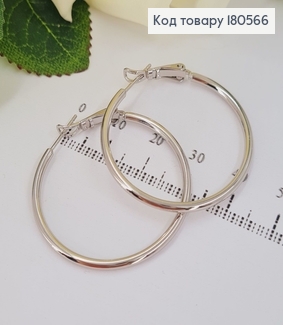 Серьги кольца 3,5см родированы Xuping 180566 фото