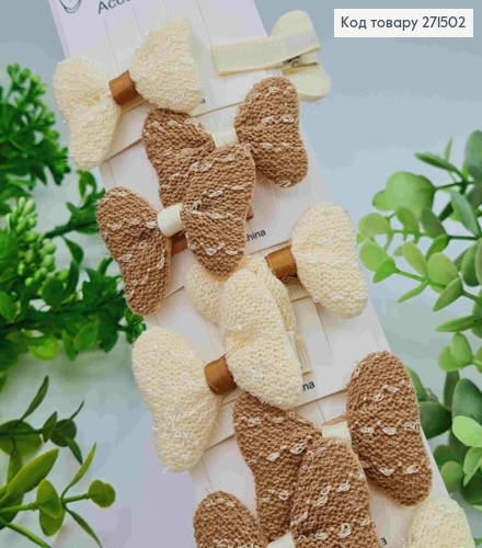 Набор заколок стрела (20шт) "БАНТИК", Пастельные цвета, заколка 3,5см, бантик 4,5*4см 271502 фото 1