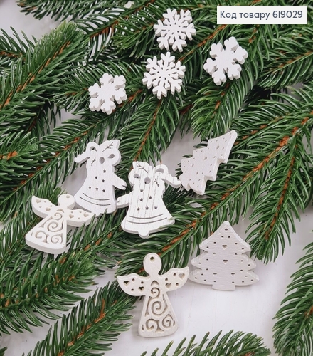 Набор фигурок деревянных белых 10 шт. 619029 фото 1