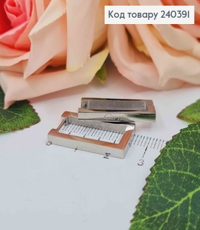Серьги прямоугольные серебряного цвета, 2,5см, сталь Stainless Steel 260020 фото