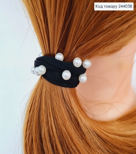 Резинка черная с жемчугом 244038 фото 2