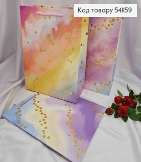 Пакет бумажный, "Закат" с Золотыми кругами, 32*26*12см в ассортименте. 541159 фото