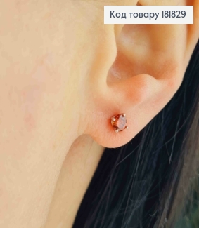 Серьги гвоздики с Красным камнем, 0,4 см, XUPING 181829 фото