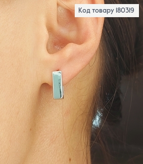 Сережки прямокутні родіроване медзолото Xuping 180319 фото