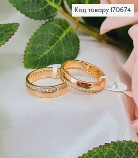 Кольцо с камнями по всей длине, Xuping 18К 170674 фото