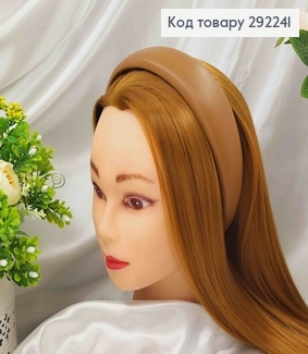 Обруч широкий 4,5см, ЭКОкожа, цвет КОРИЧНЕВО-МЕДНЫЙ, ручная работа, Украина. 292241 фото