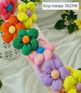 Резинки 5,5см(10шт) "Цветок однотонный" (6см) в ассортименте 262298 фото