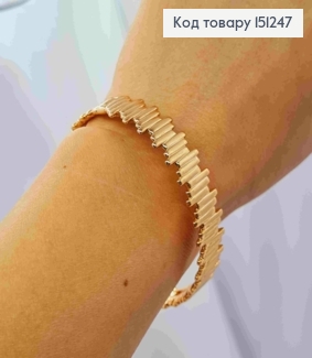 Браслет круглый фактурный, ддаметр 6,5см, длина 20см, Xuping 18К. 151247 фото